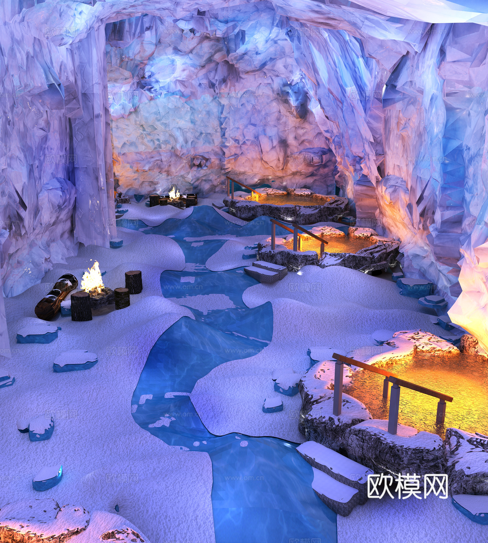 温泉3d模型下载