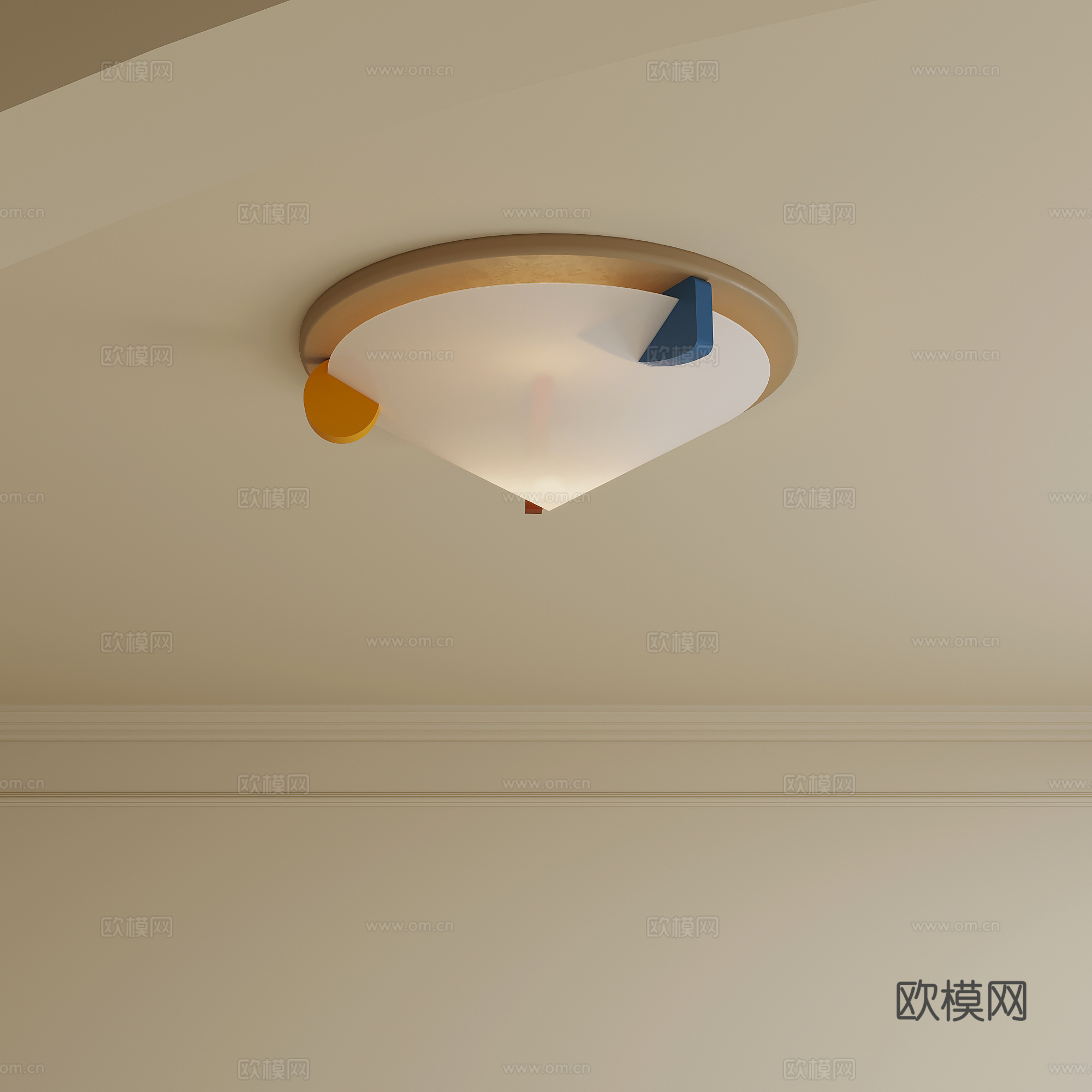 现代儿童房吸顶灯su模型