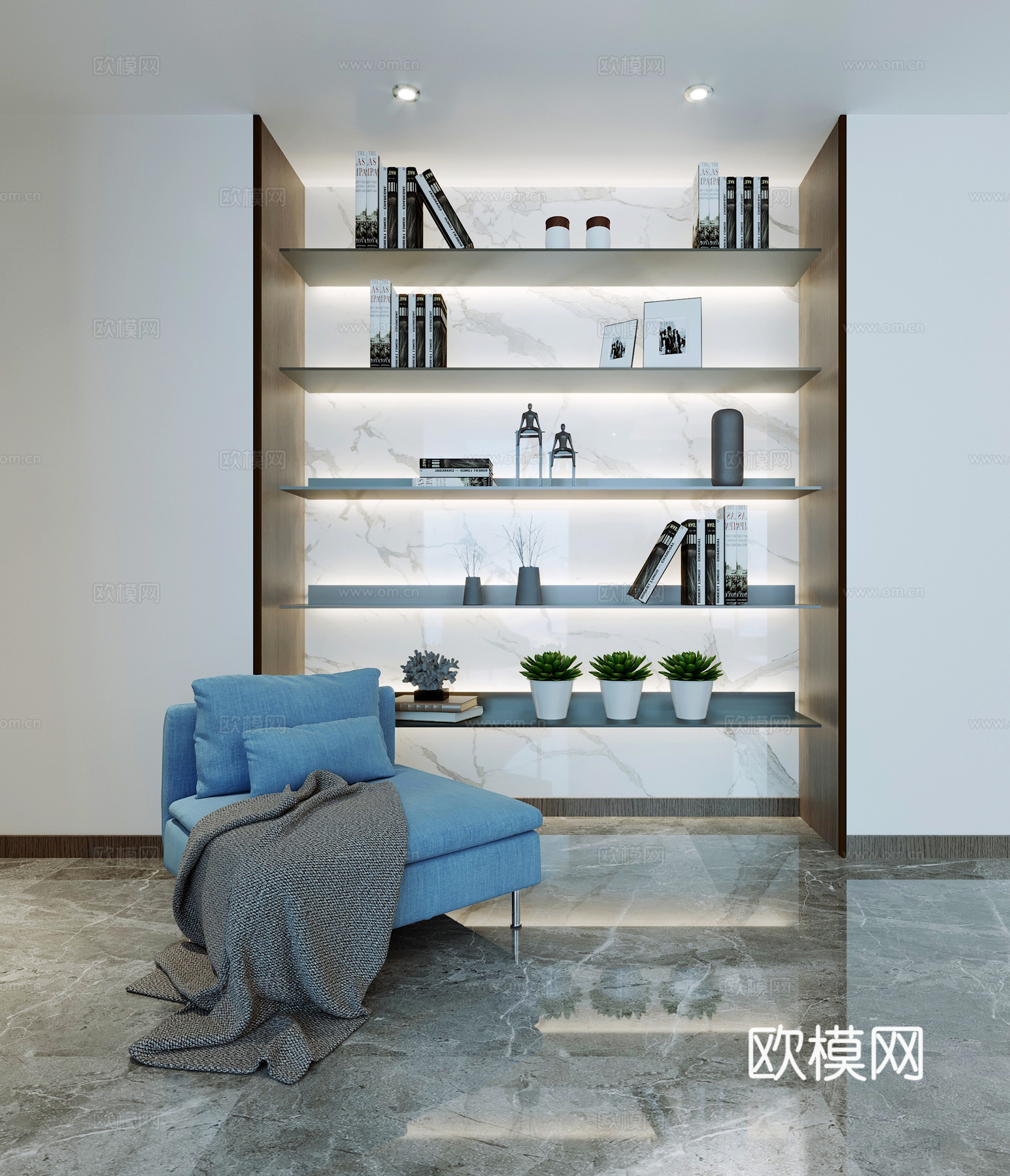现代沙发装饰柜组合3d模型