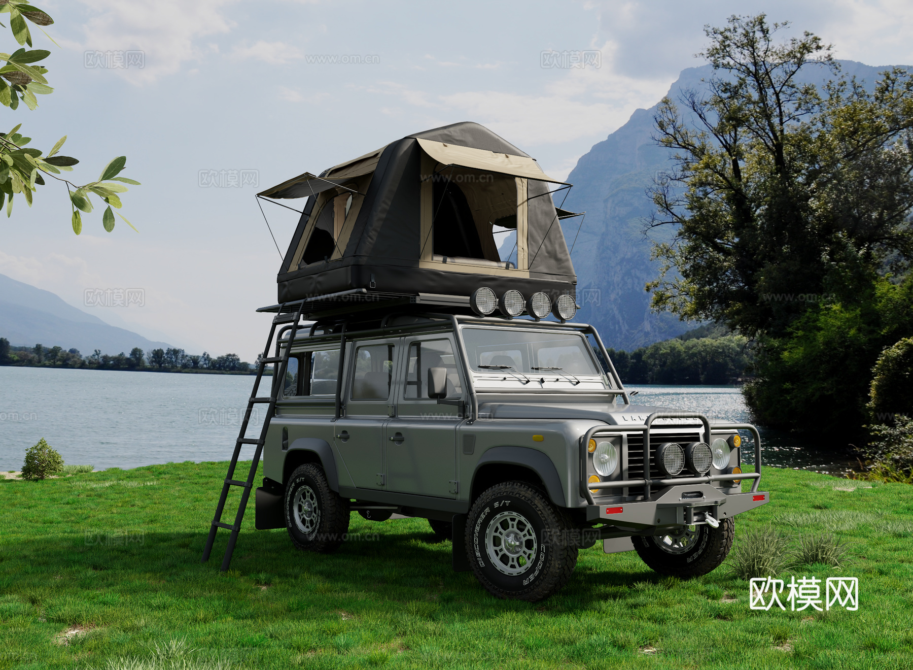 户外露营  户外风景  汽车帐篷   车顶帐篷   露营装备3d模型下载（渲染图1）