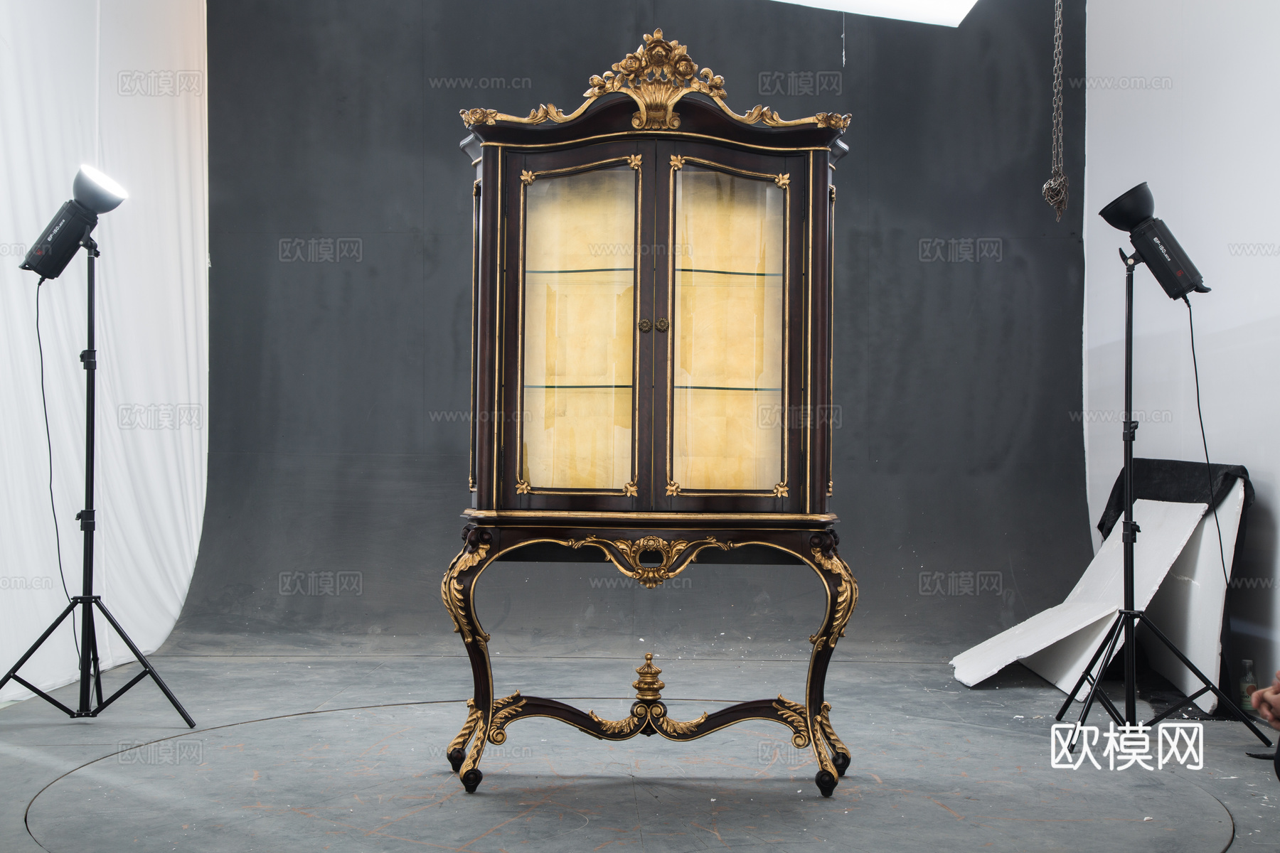 法式 书柜 收藏柜 装饰柜3d模型下载