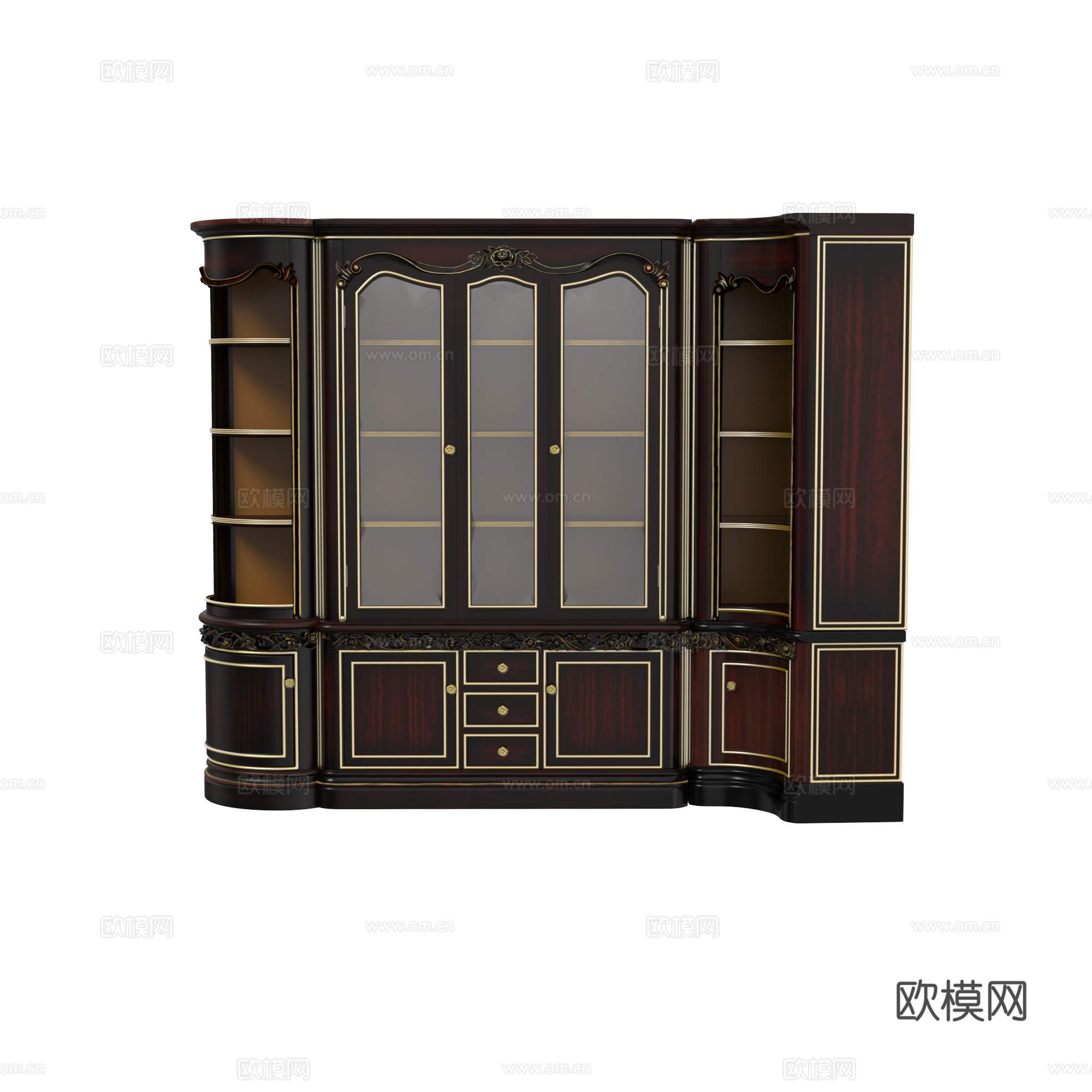 法式书柜3d模型