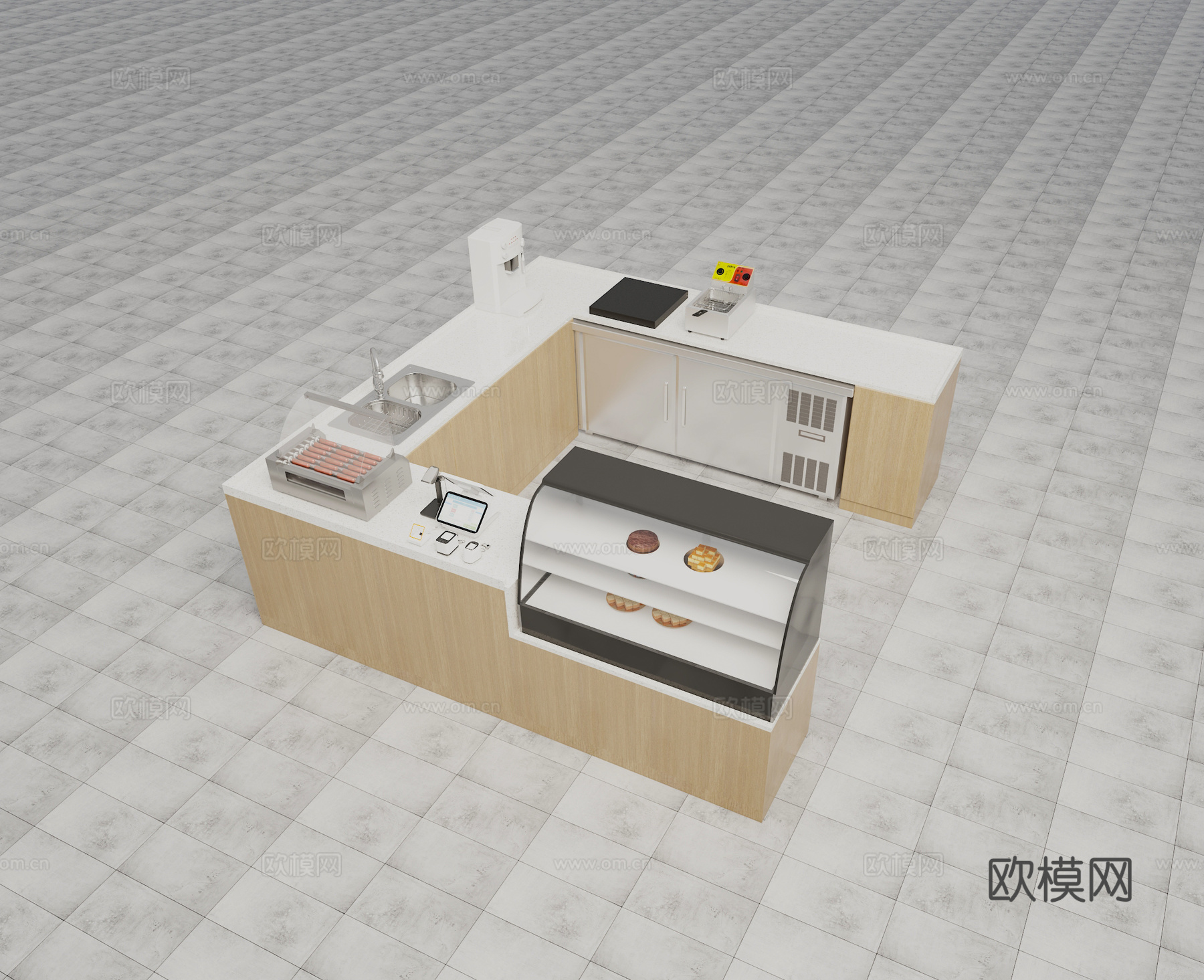 奶茶店内饰3d模型