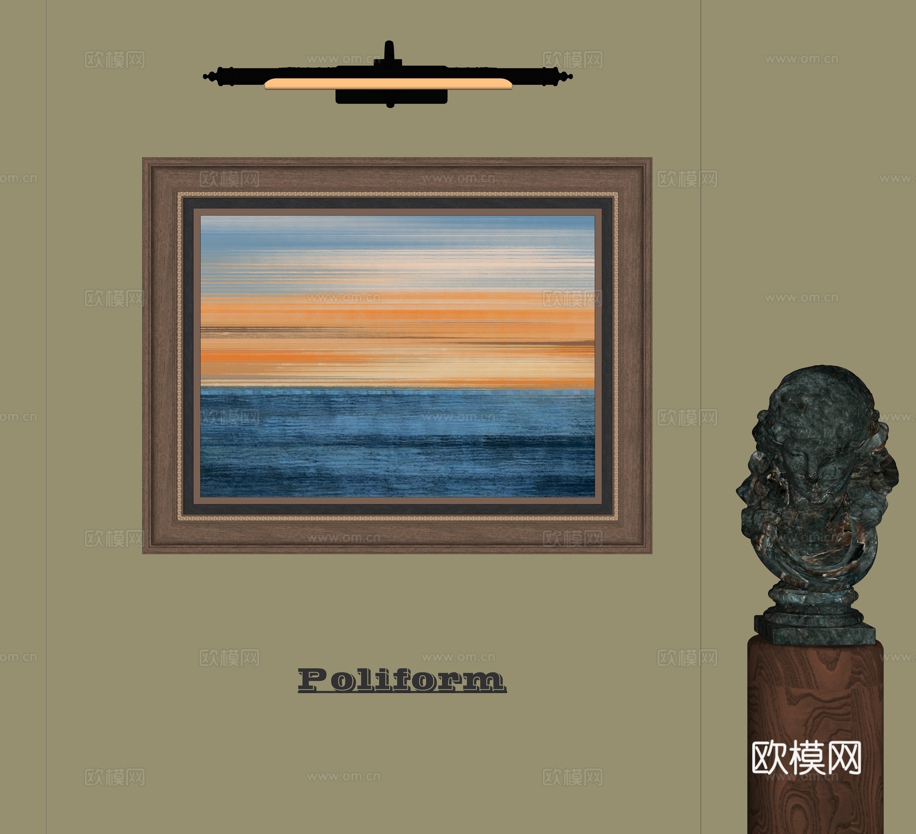 欧式油画 人物雕塑su模型