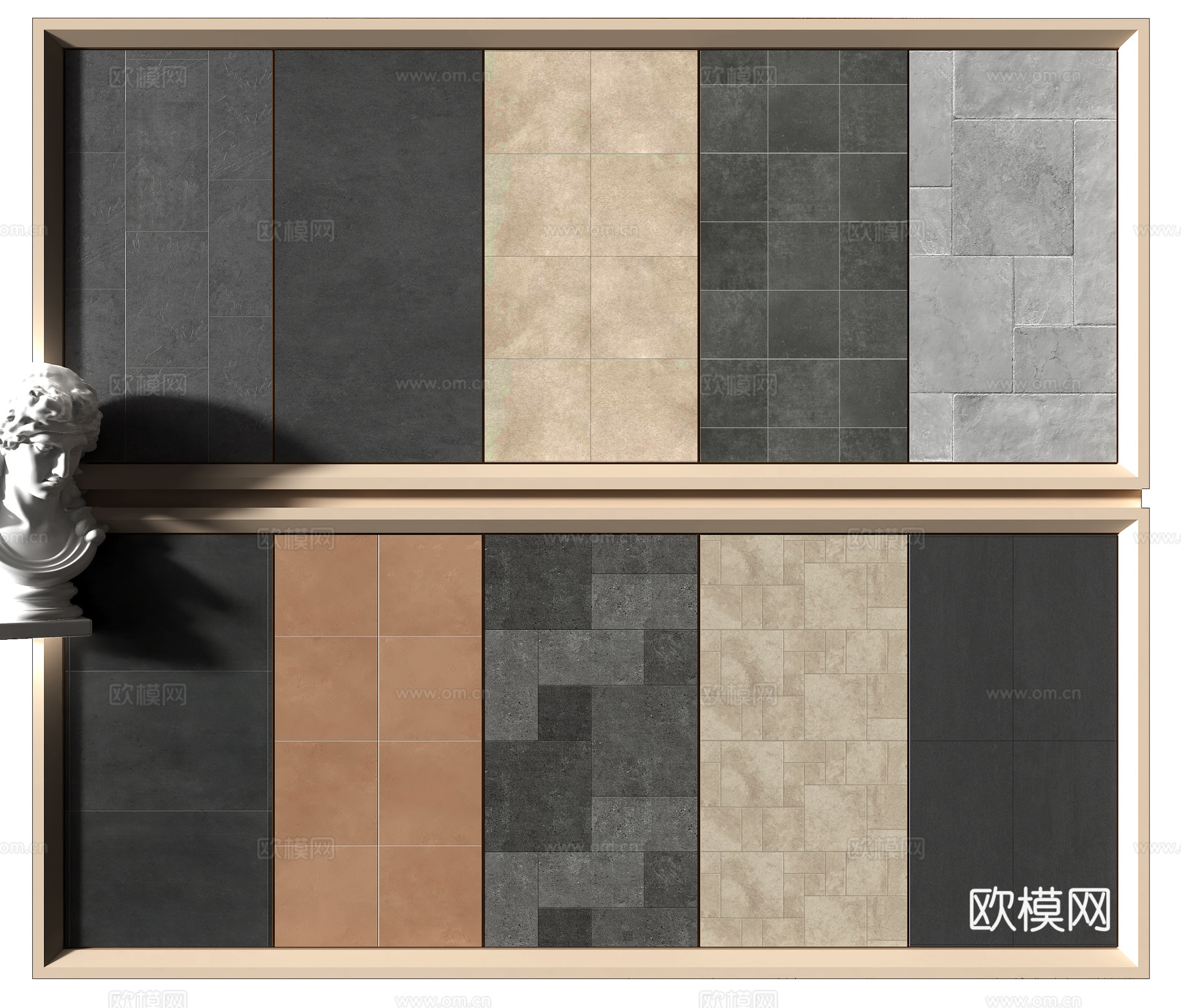 现代仿古砖3d模型下载