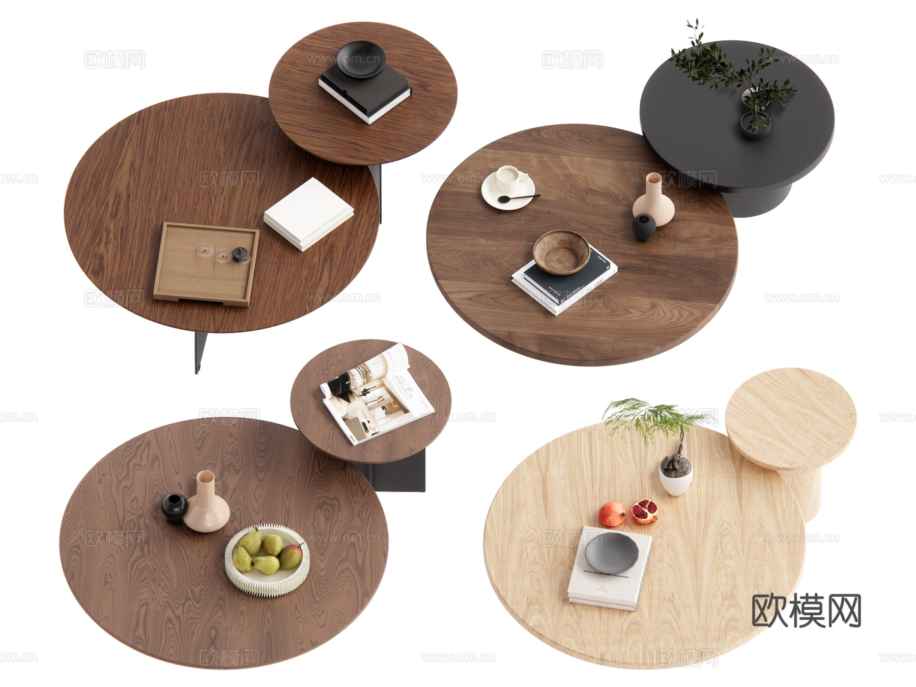 中古风茶几 子母几su模型