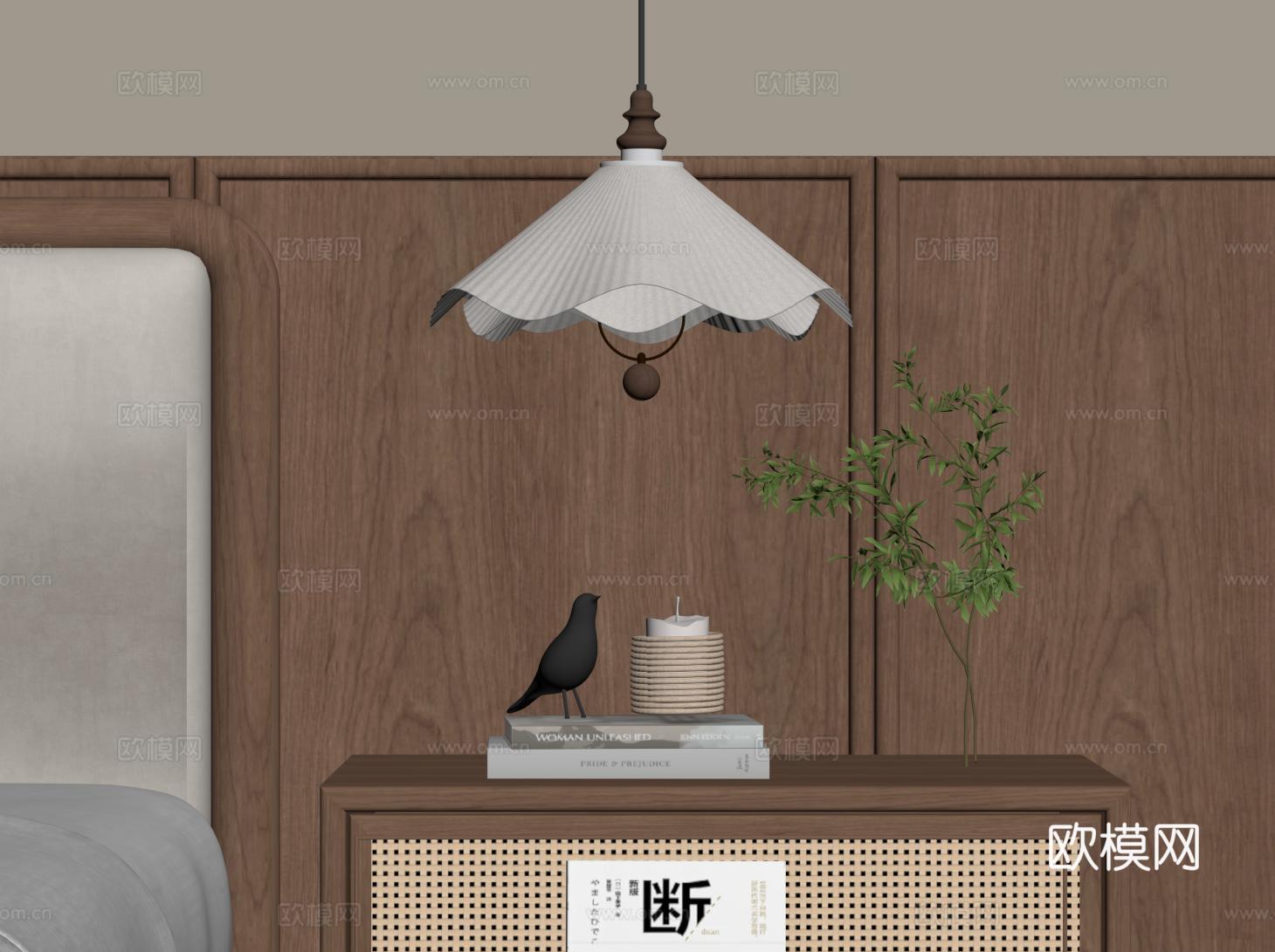 法式小吊灯 中古床头吊灯 艺术吊灯 餐厅吊灯 吧台吊灯su模型
