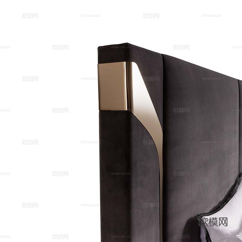 LUXENCE 意式高靠背双人床3d模型下载（渲染图2）