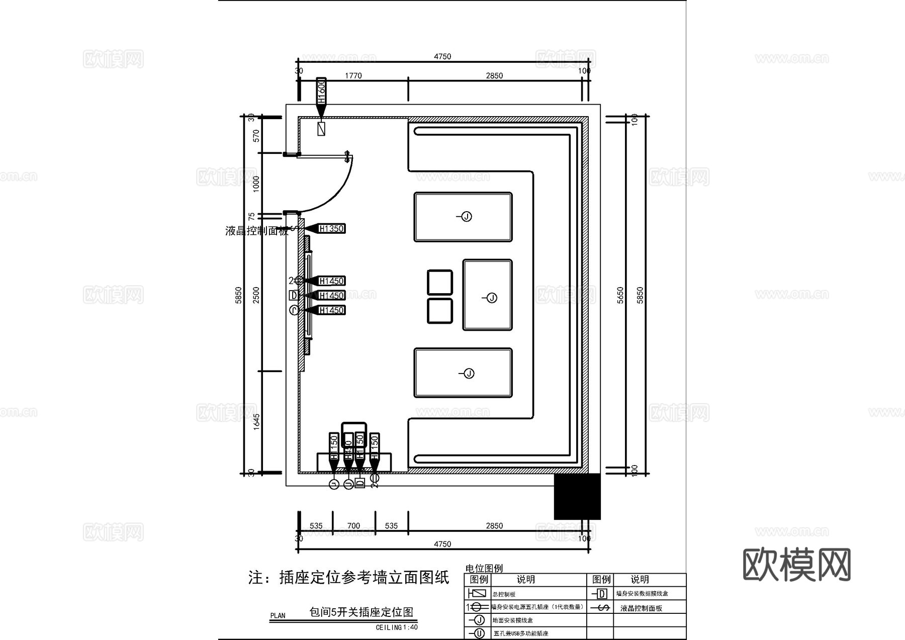 休闲KTV包房施工图cad施工图