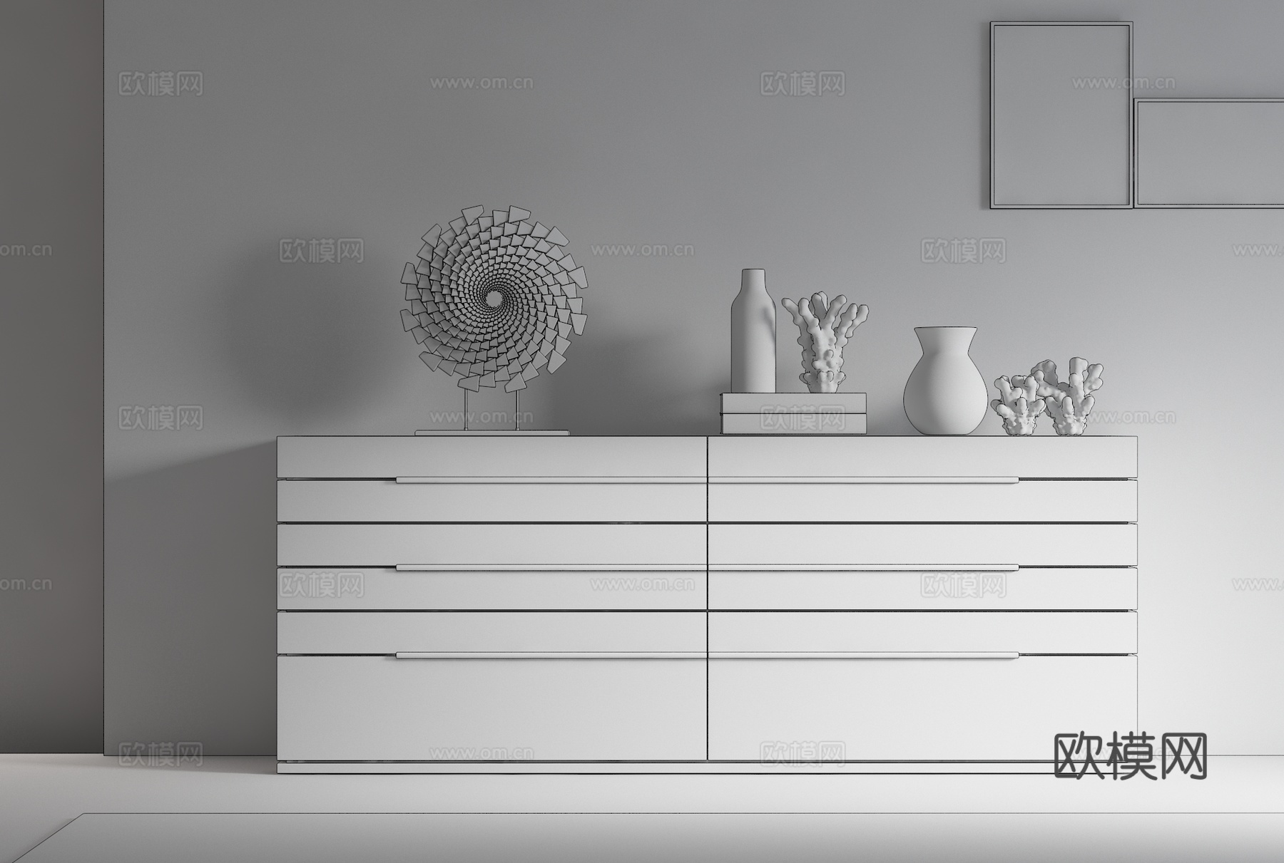 北欧现代边柜 斗柜 玄关柜3d模型