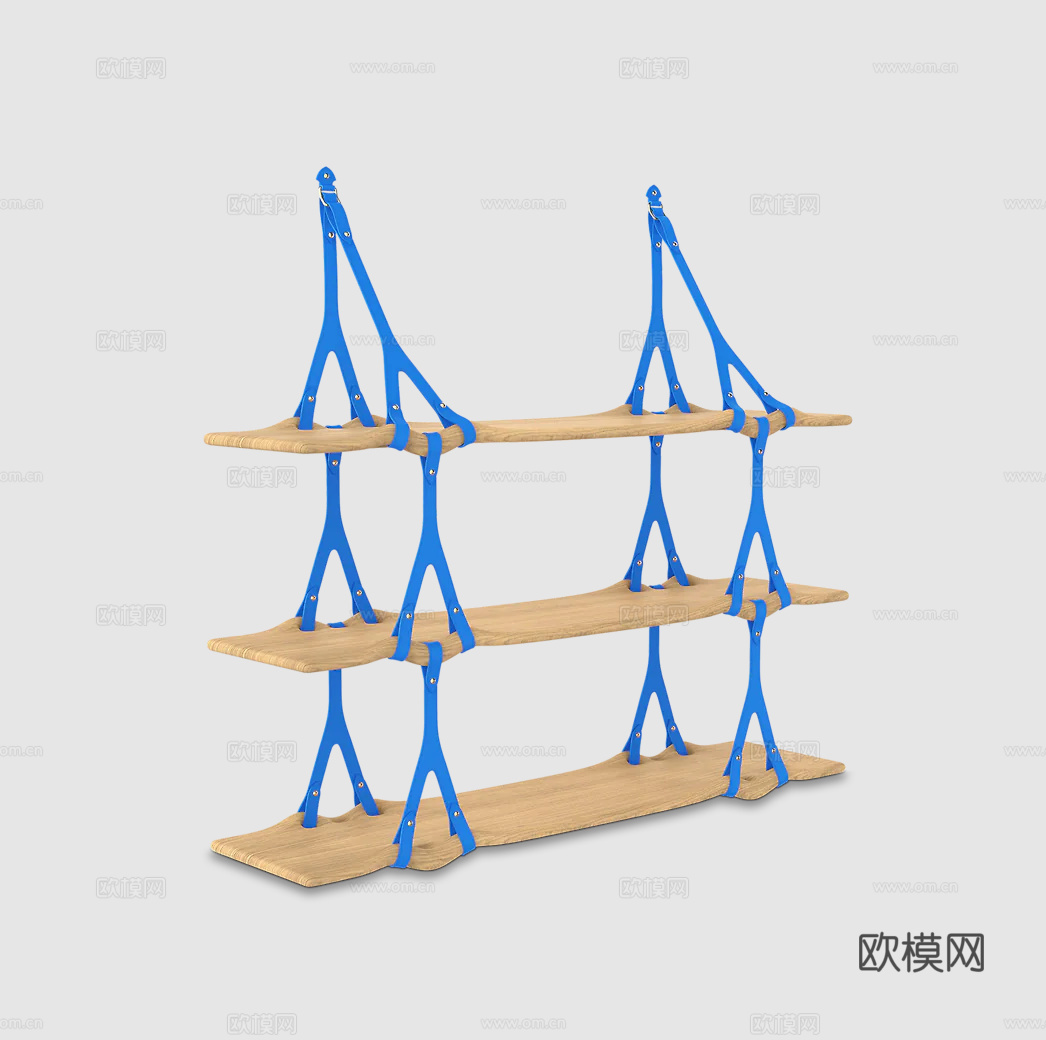 LV原木风书架3d模型下载（渲染图2）