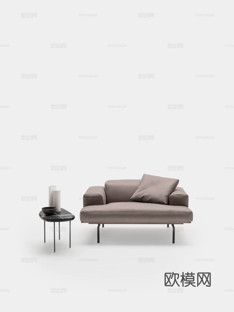 LIVING DIVANI 单人沙发3d模型下载（渲染图2）