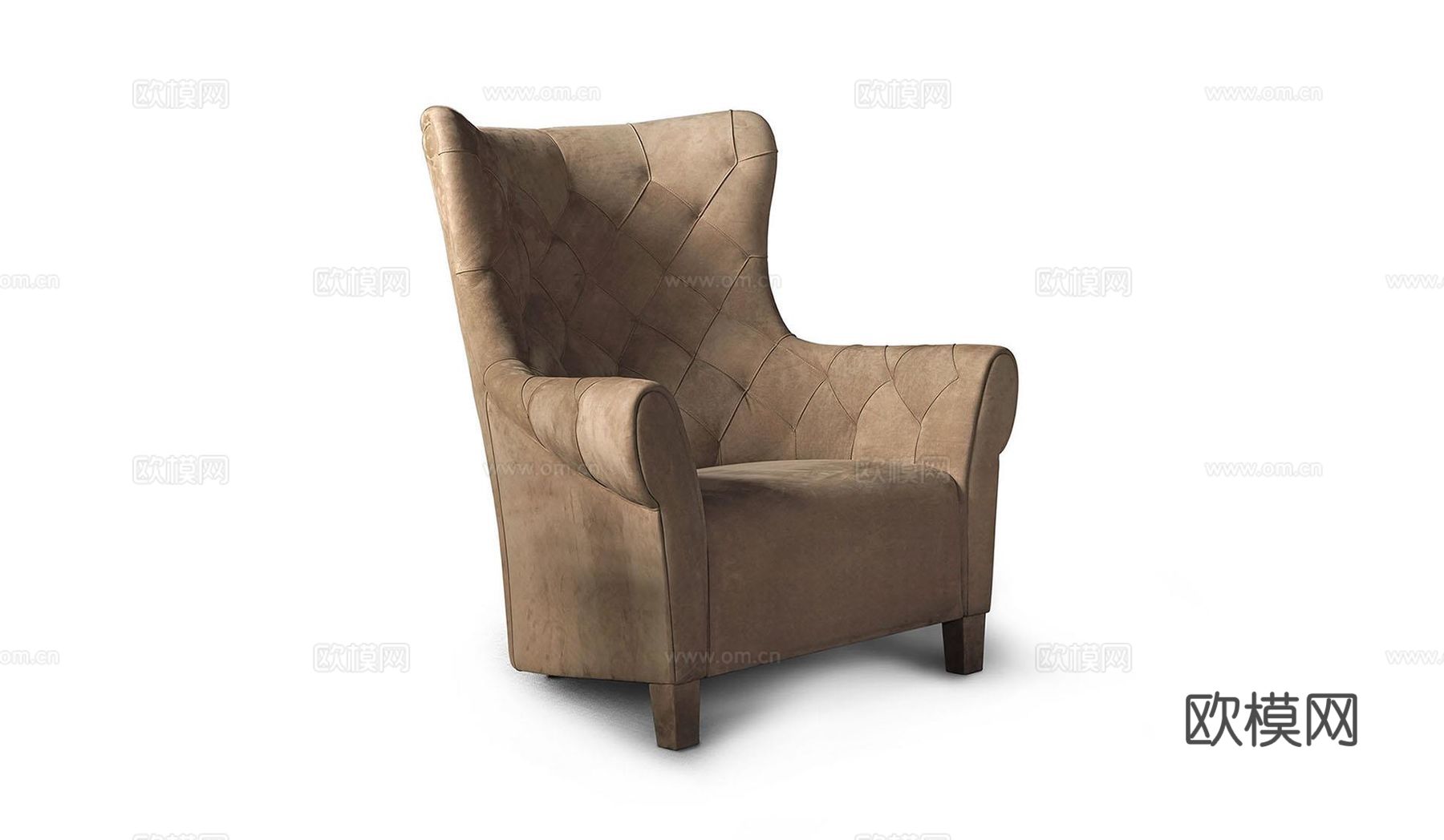 MALERBA 简欧单人沙发3d模型下载（渲染图2）