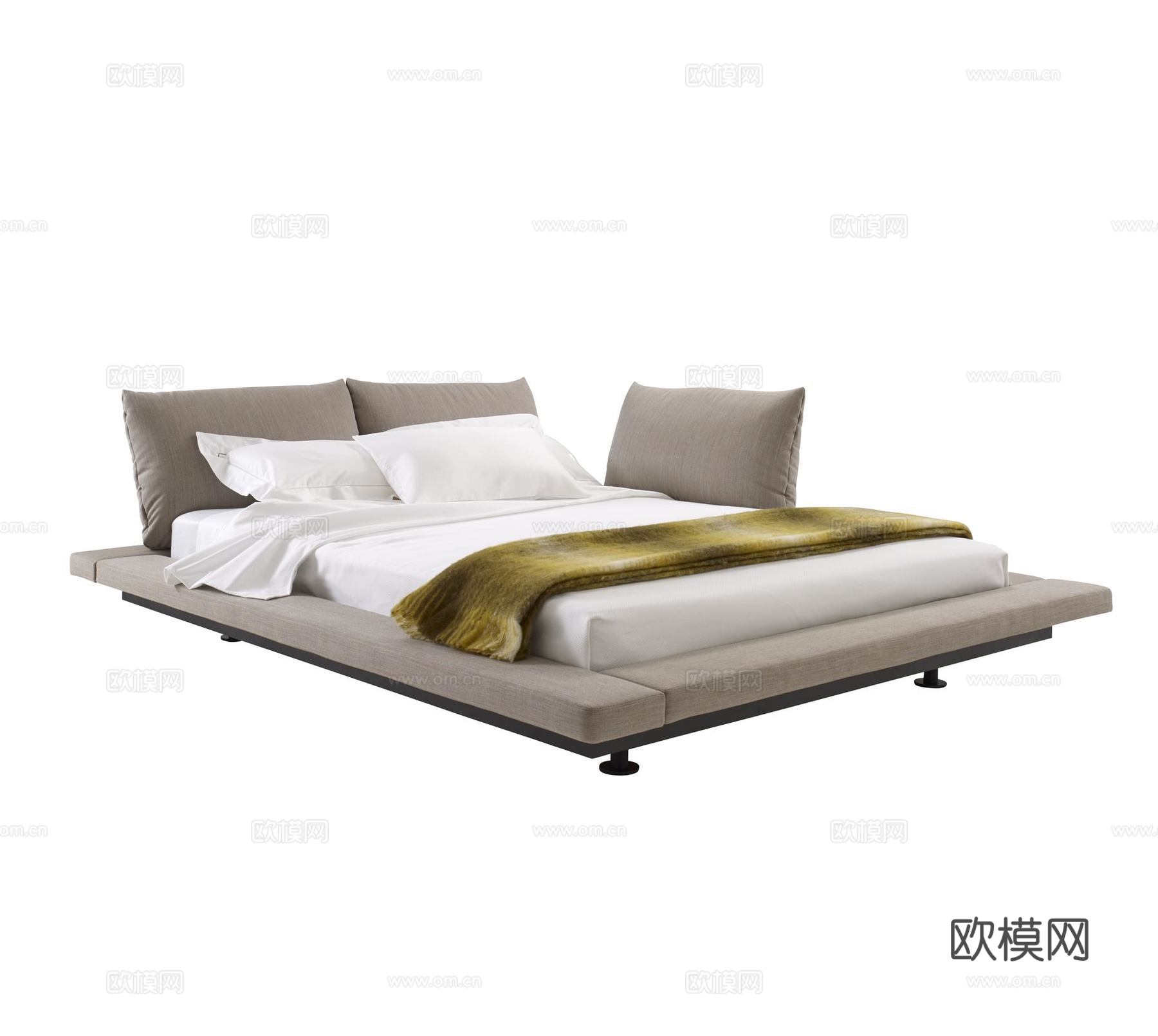 ligne roset 双人床3d模型下载（渲染图1）