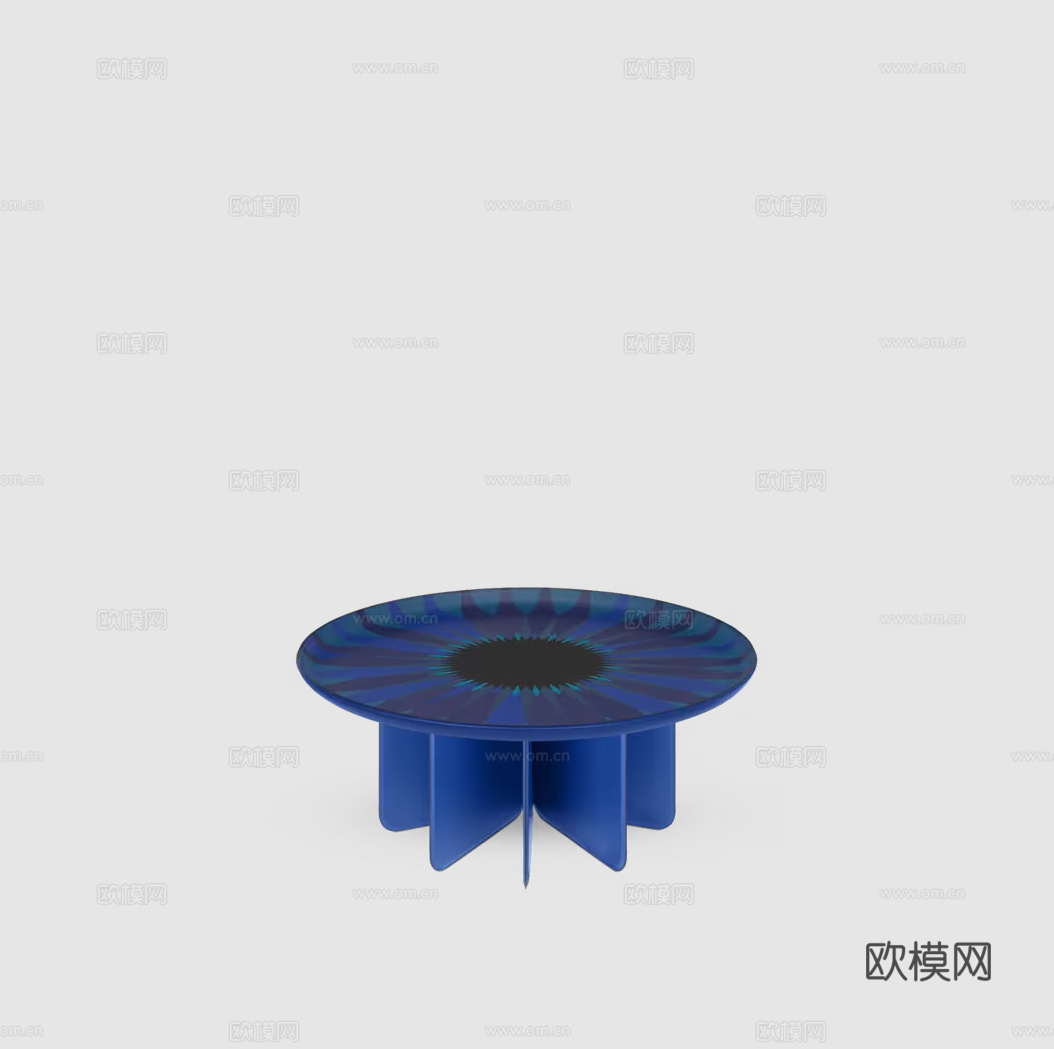 LV圆餐桌3d模型下载（渲染图2）