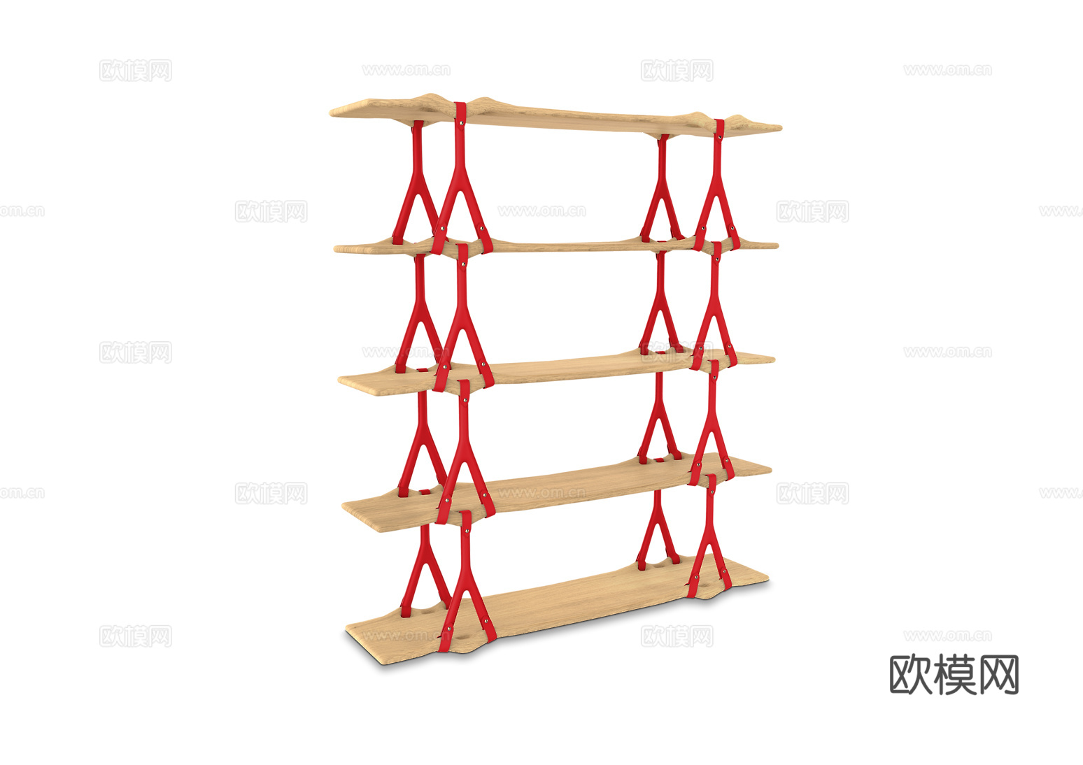 LV原木风书架3d模型下载