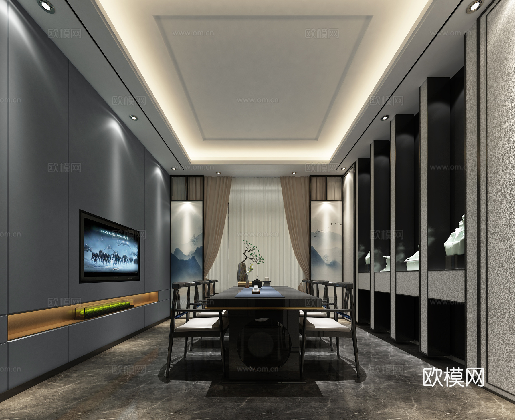 茶室免费3d模型下载