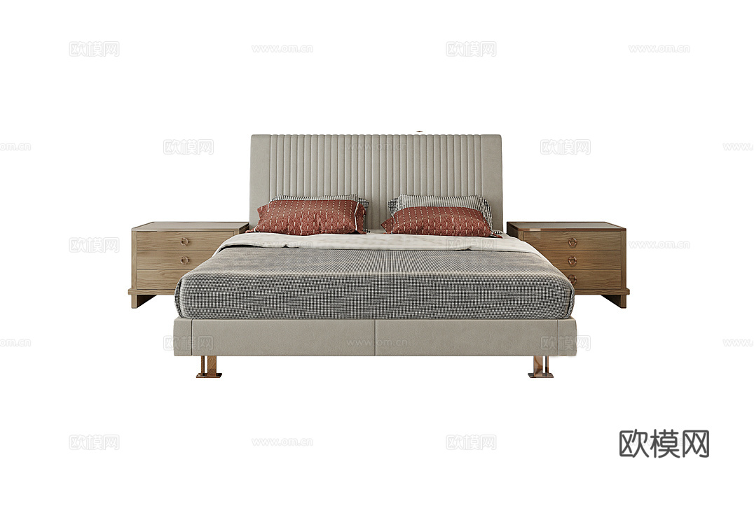 MALERBA 意式双人床3d模型下载（渲染图1）