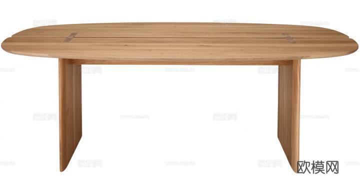 ligne roset 原木餐桌3d模型下载（渲染图3）