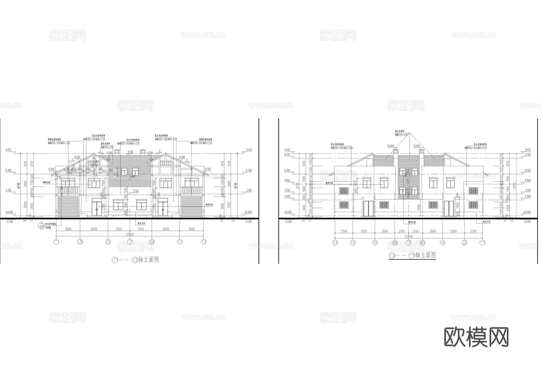 35套自建房别墅施工图cad施工图
