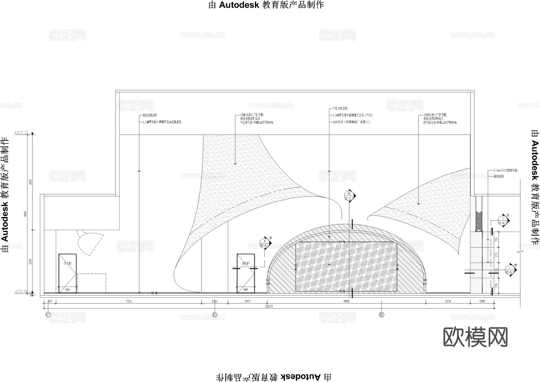 电影院大堂公区施工图cad施工图