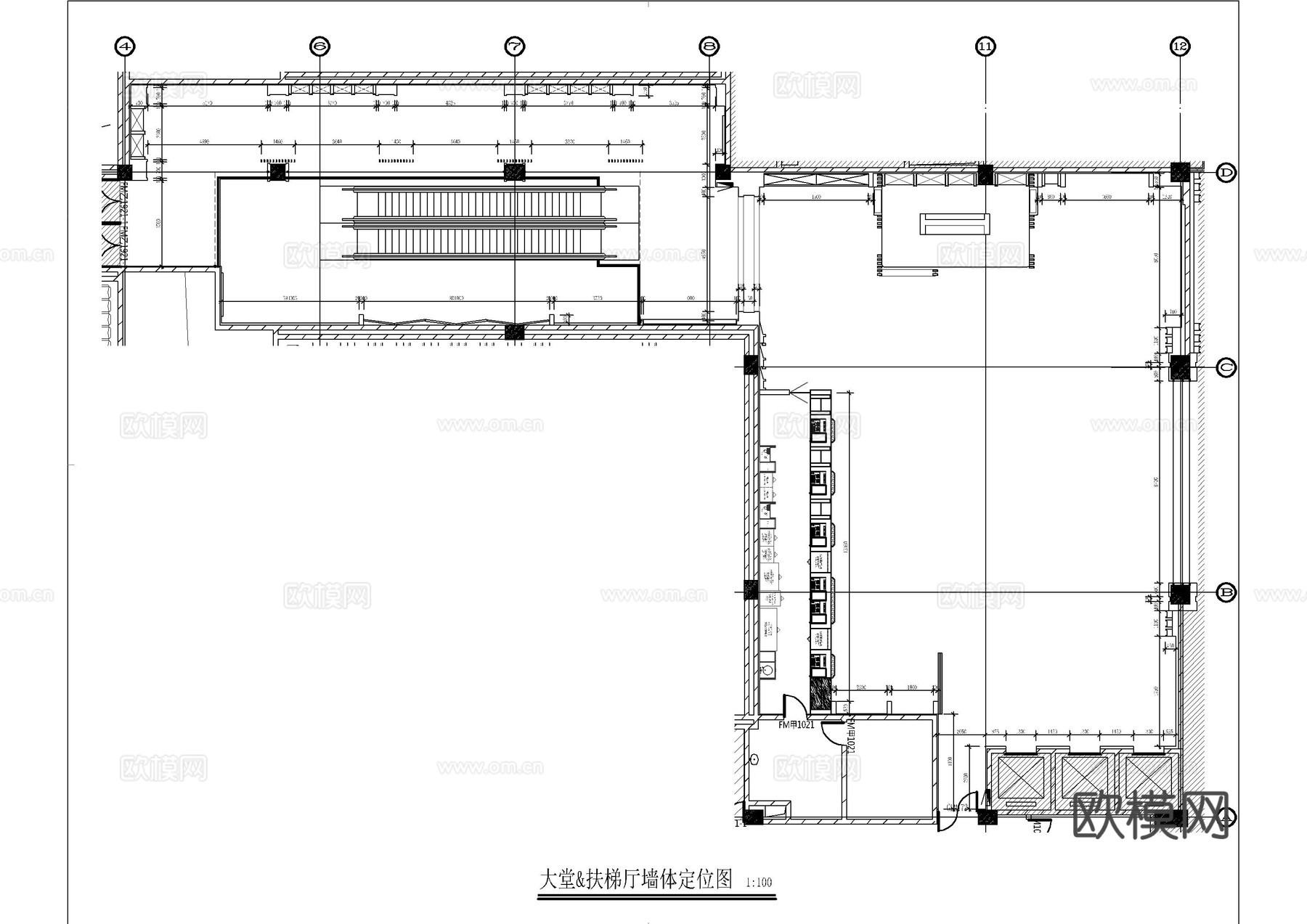 眉山万达影城大堂施工图cad施工图