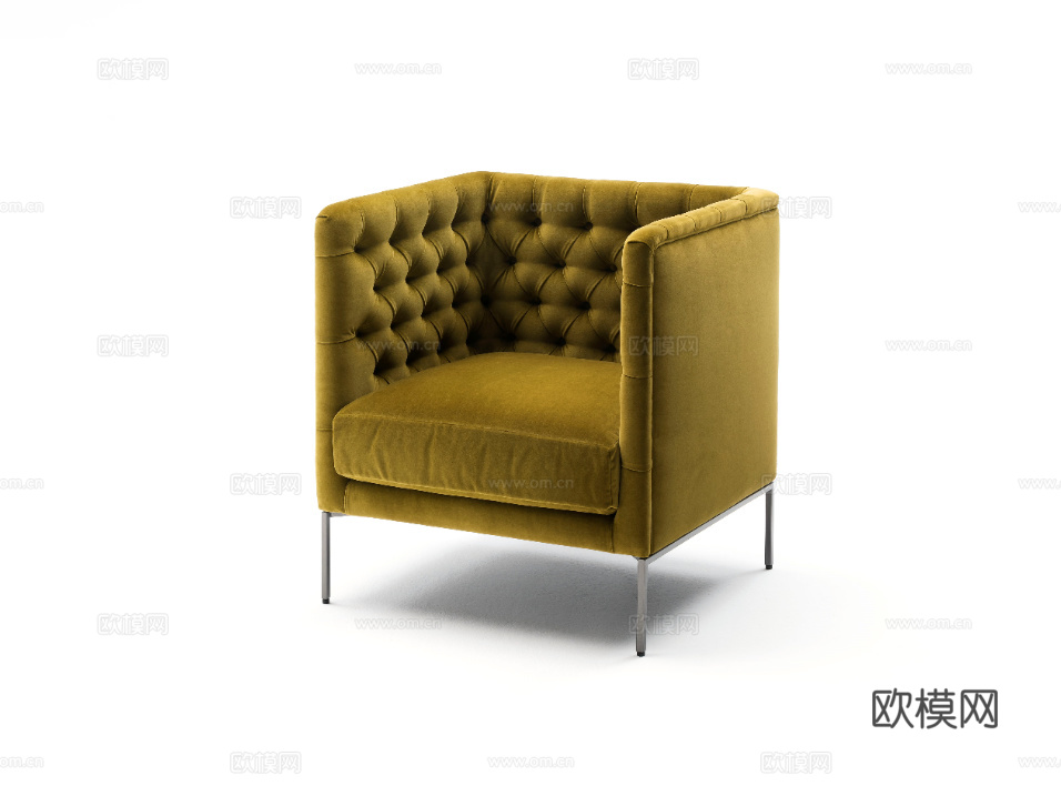 LIVING DIVANI 单人沙发3d模型下载（渲染图4）