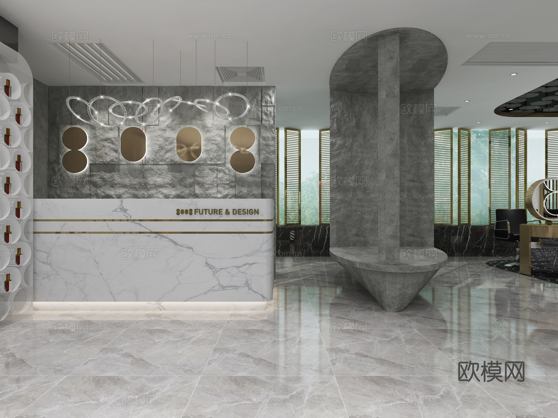 现代理发店多角度区域展示3d模型
