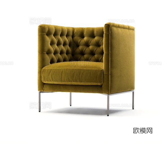 LIVING DIVANI 单人沙发3d模型下载（渲染图1）