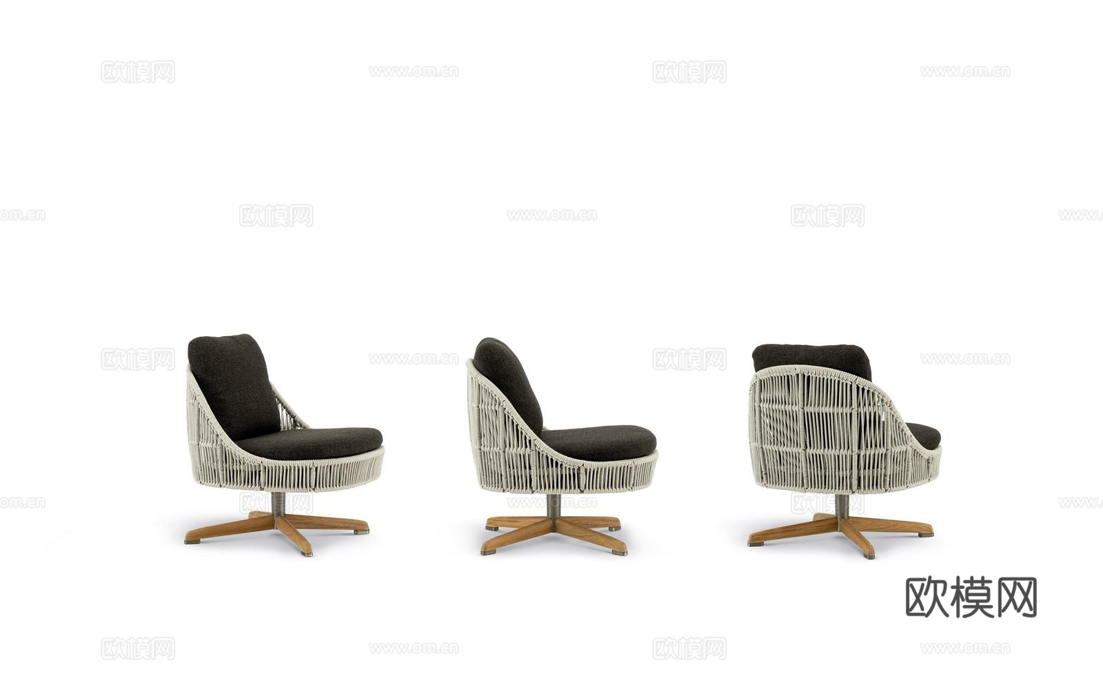 Minotti 原木休闲椅3d模型下载（渲染图2）