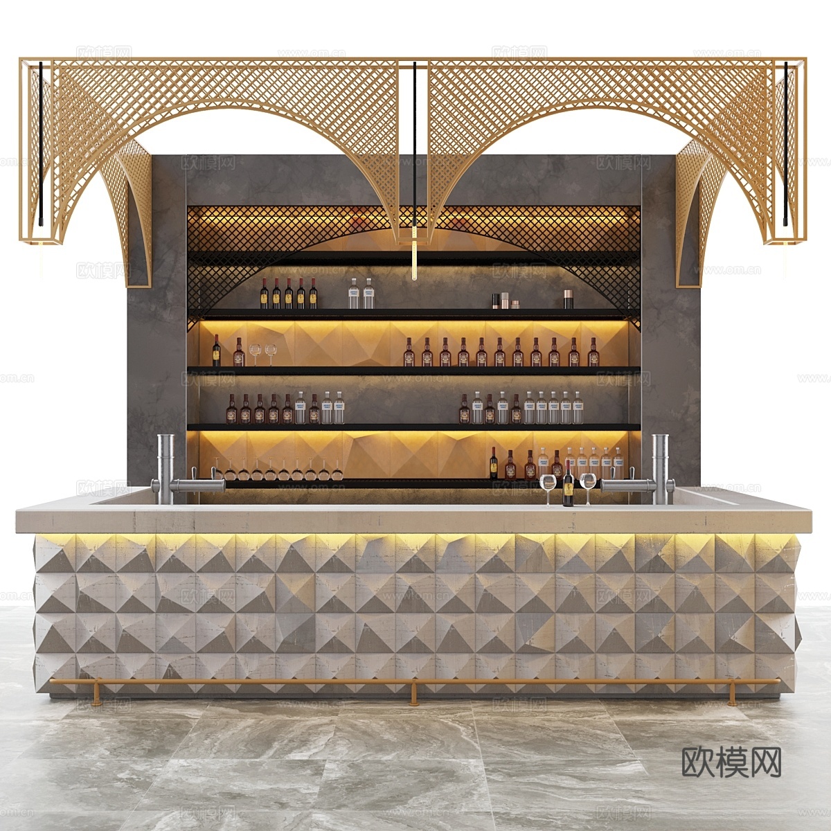 阁楼吧台33d模型下载