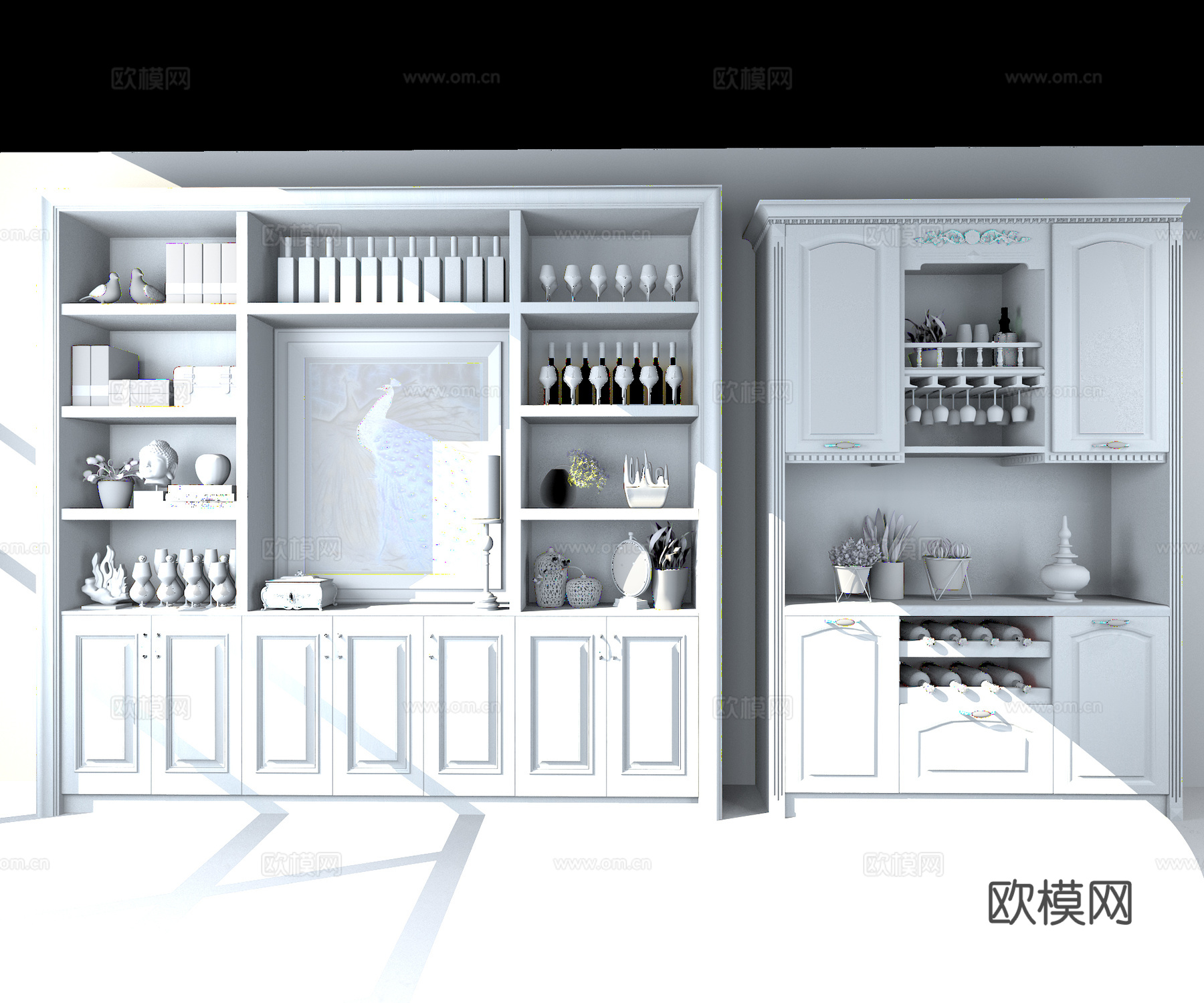 简欧现代 新中式北欧橱柜3d模型