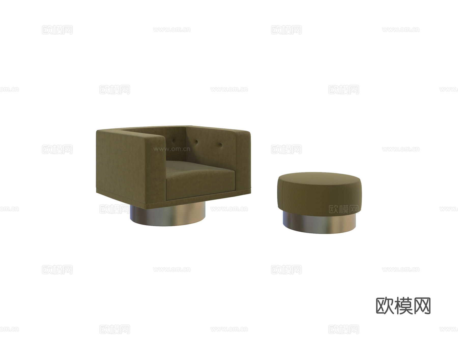 Minotti 意式单人沙发3d模型下载（渲染图2）