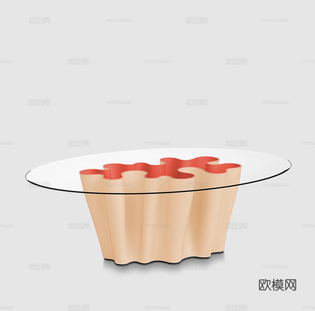 LV圆餐桌3d模型下载（渲染图2）