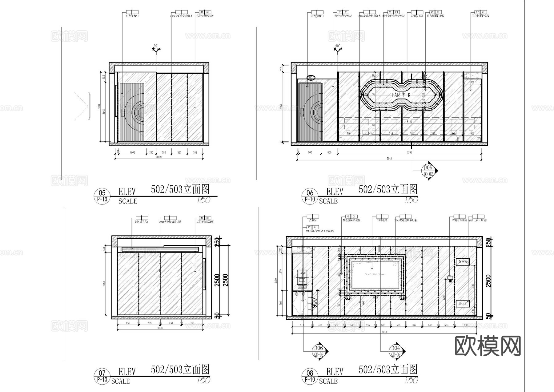 星际娱乐KTV施工图cad施工图