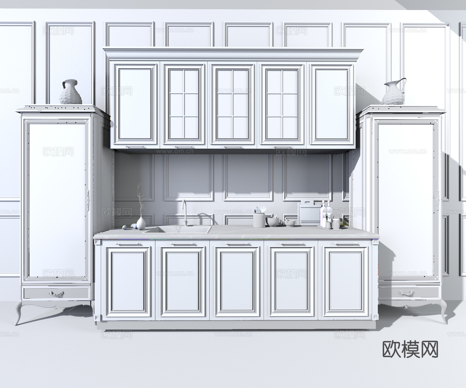 简欧欧式酒柜组合3d模型