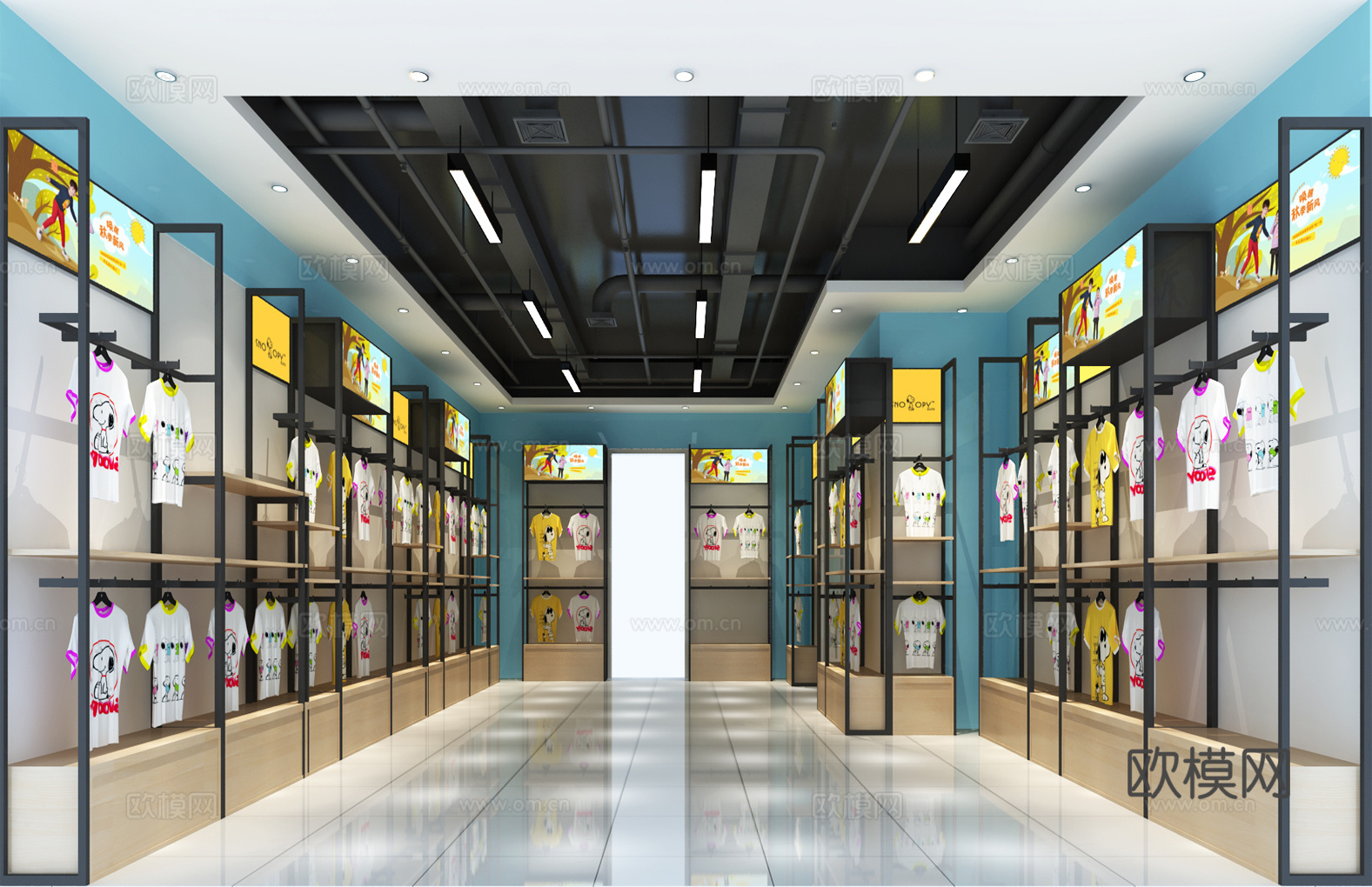 工业风童装店 孕婴店 服装店 展柜 展架 服装展柜3d模型