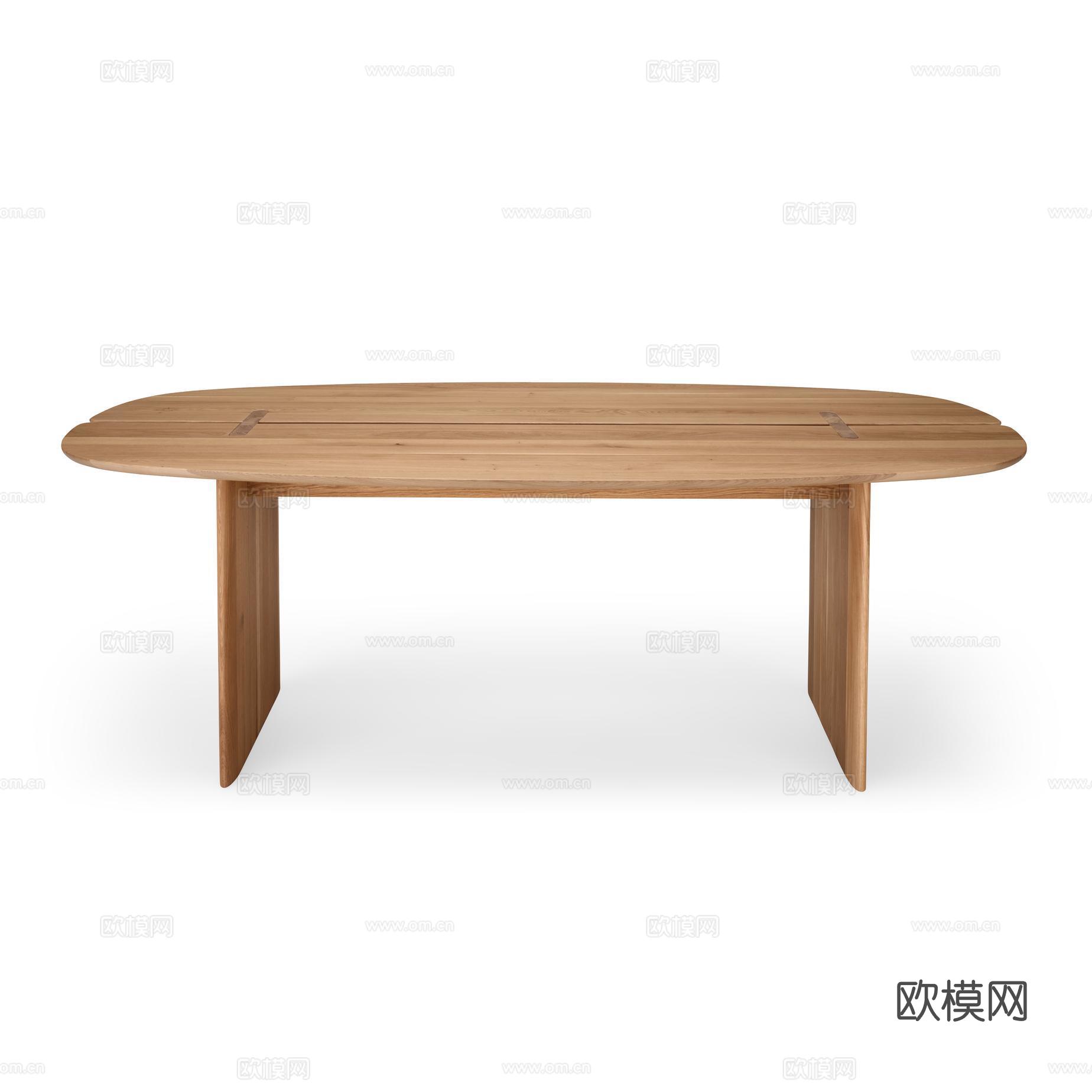 ligne roset 原木餐桌3d模型下载（渲染图2）