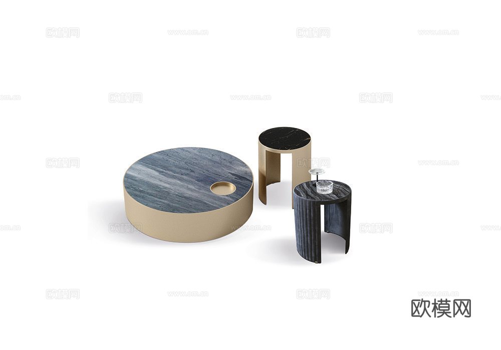 LONGHI 意式组合茶几3d模型下载