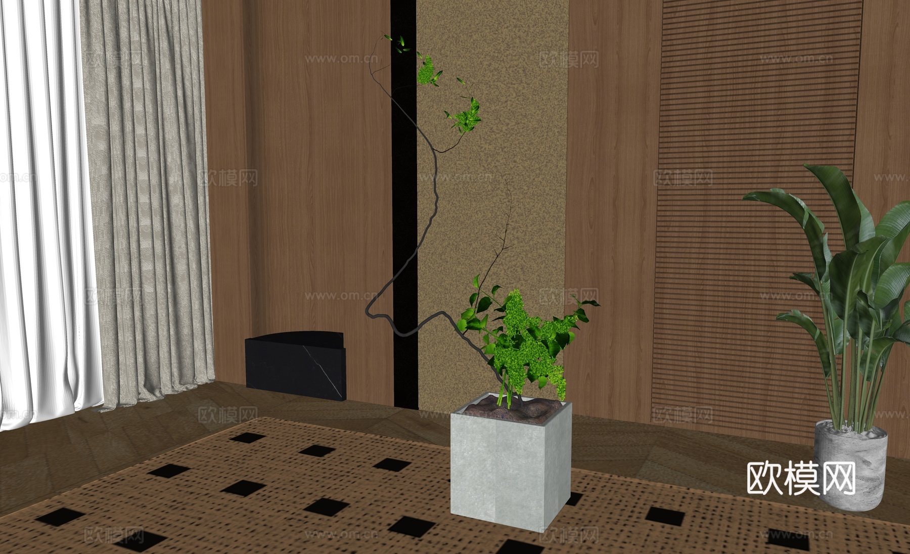 现代绿植盆栽su模型