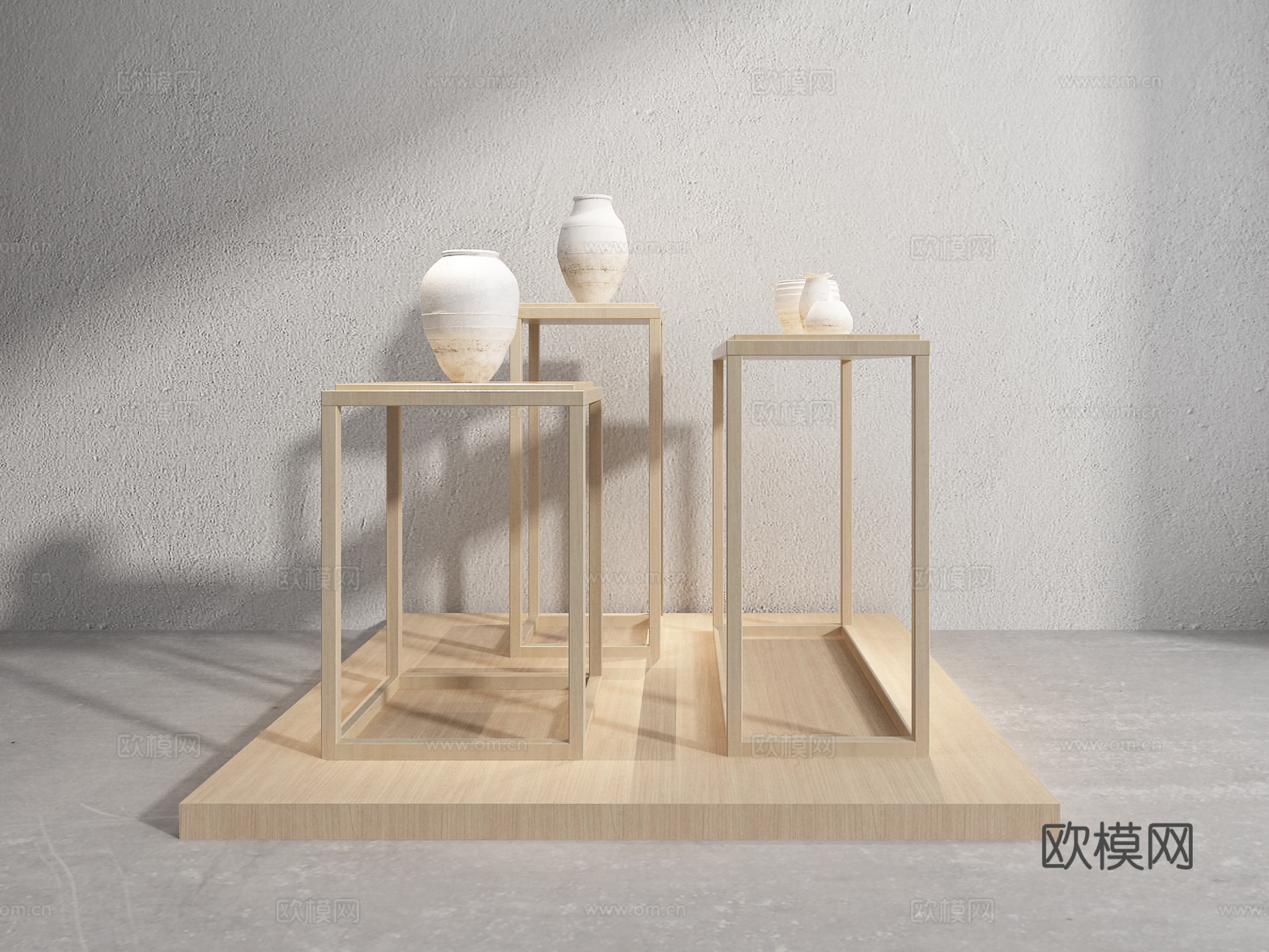 中式展示架 日式 中式 博物馆3d模型