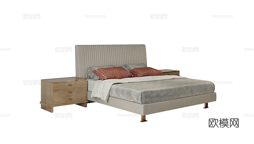 MALERBA 意式双人床3d模型下载（渲染图3）