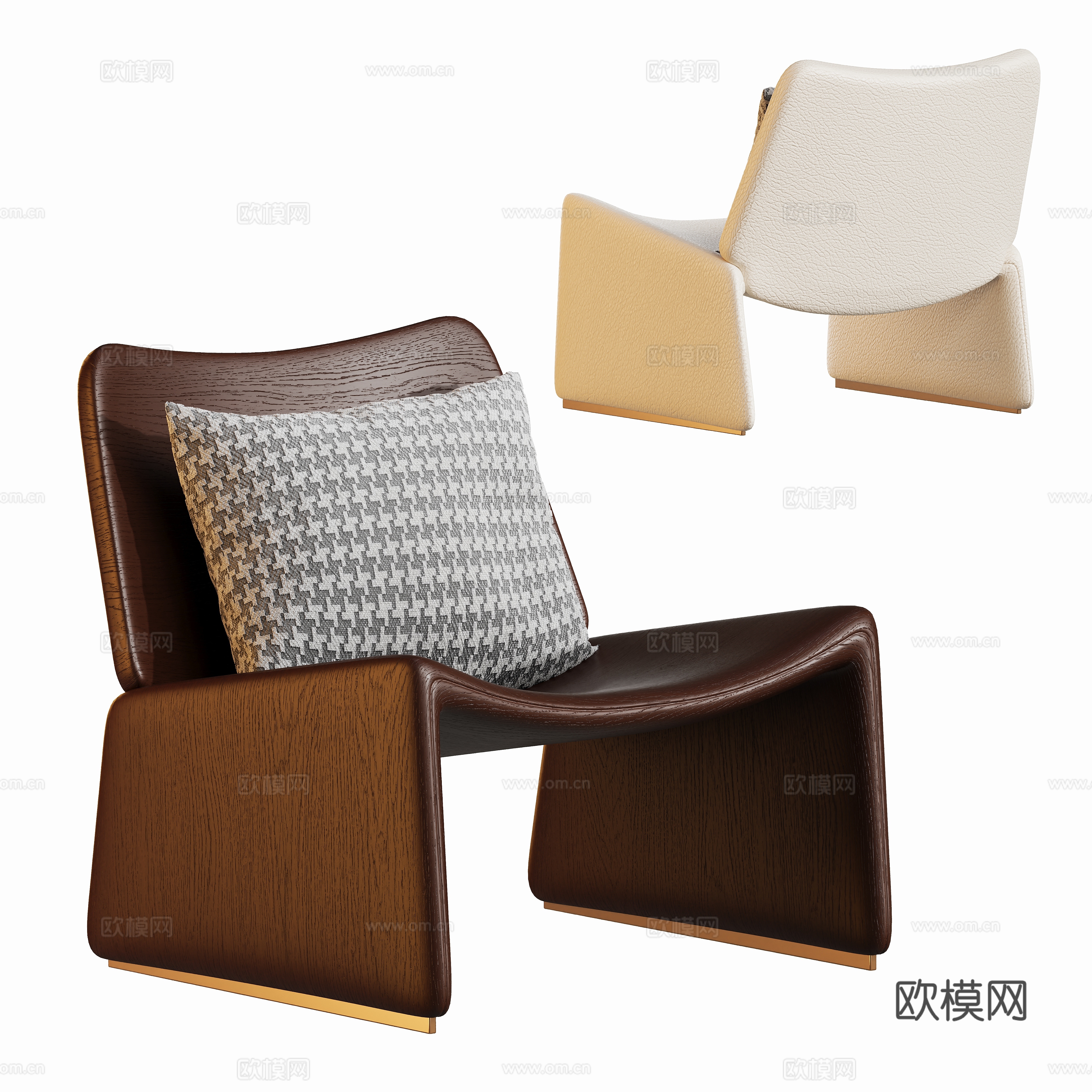 现代休闲椅沙发椅3d模型下载（渲染图1）