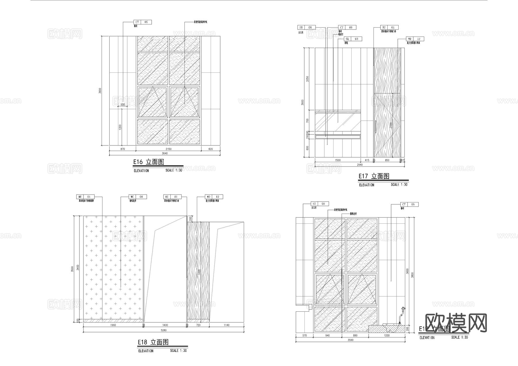 公共卫生间更衣室施工图cad施工图