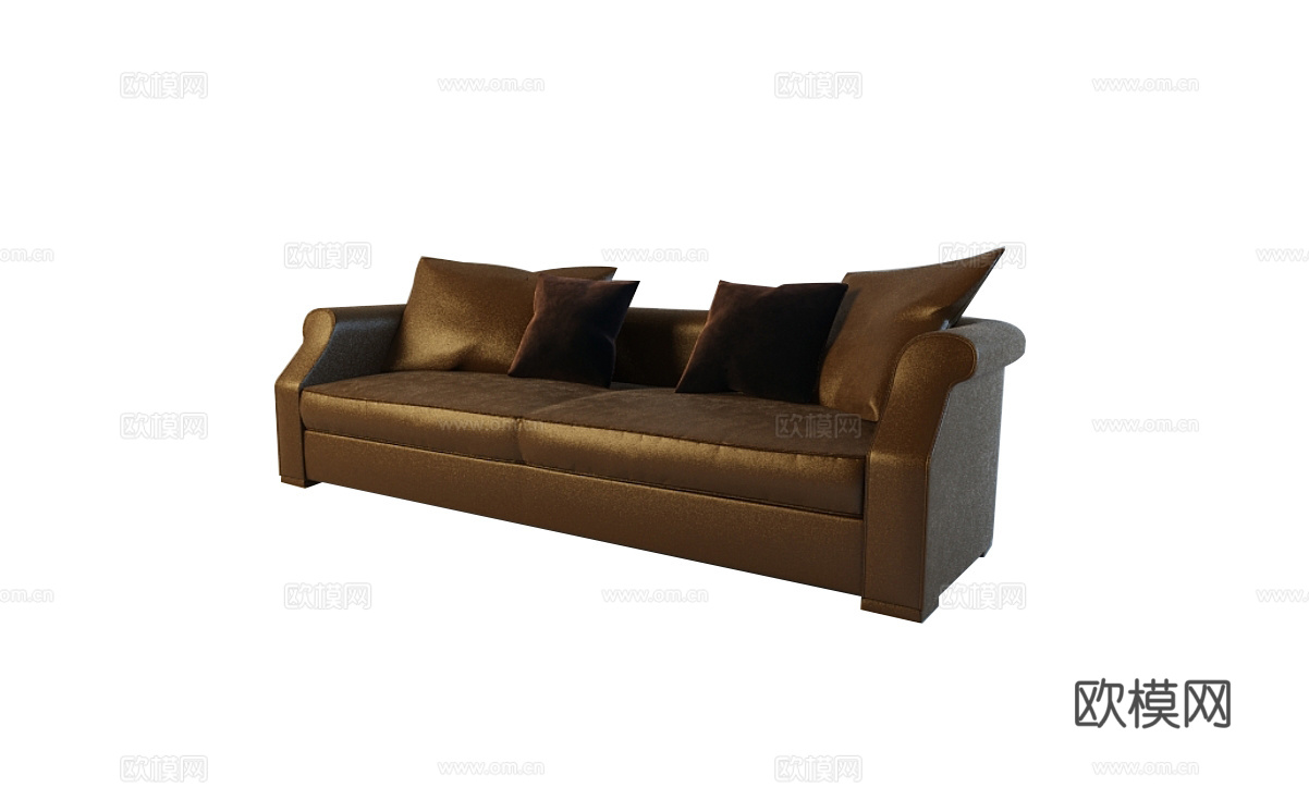 LONGHI 美式三人沙发3d模型下载