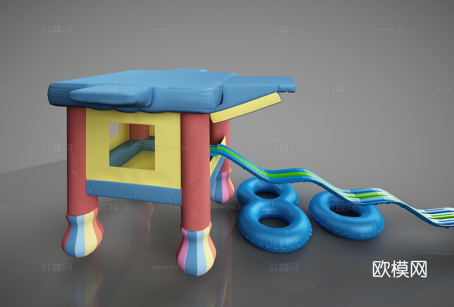 现代幼儿游乐园 游乐设施3d模型