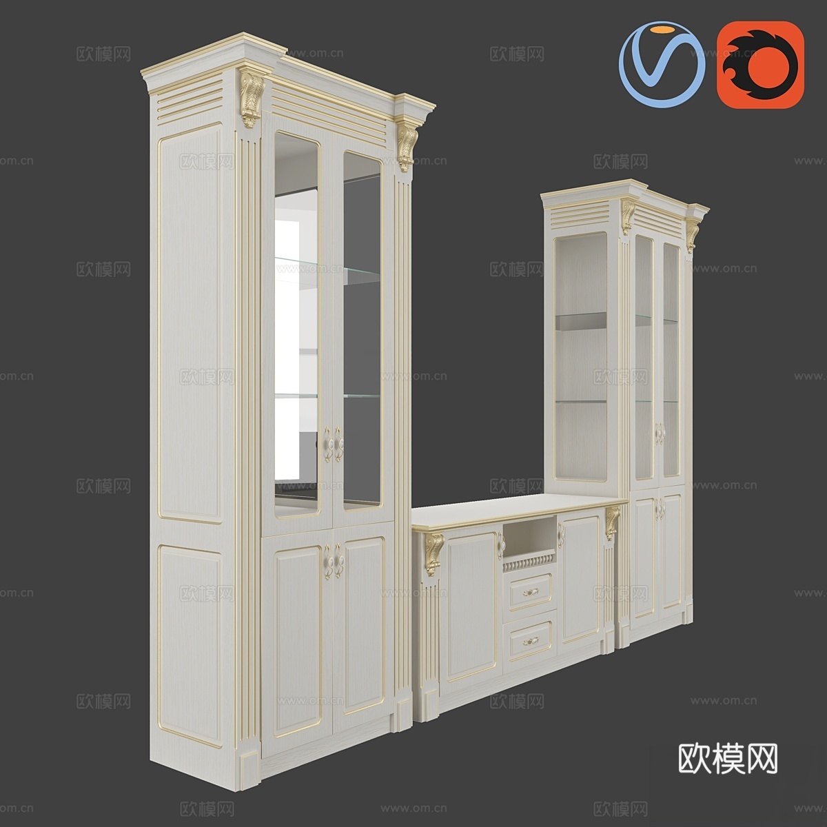 电视柜3d模型下载