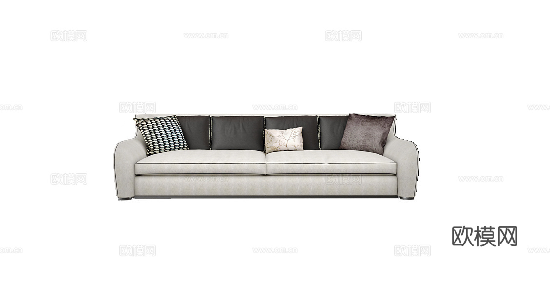 LONGHI 意式三人沙发3d模型下载（渲染图1）