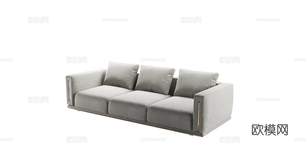 LONGHI 三人沙发3d模型下载（渲染图2）