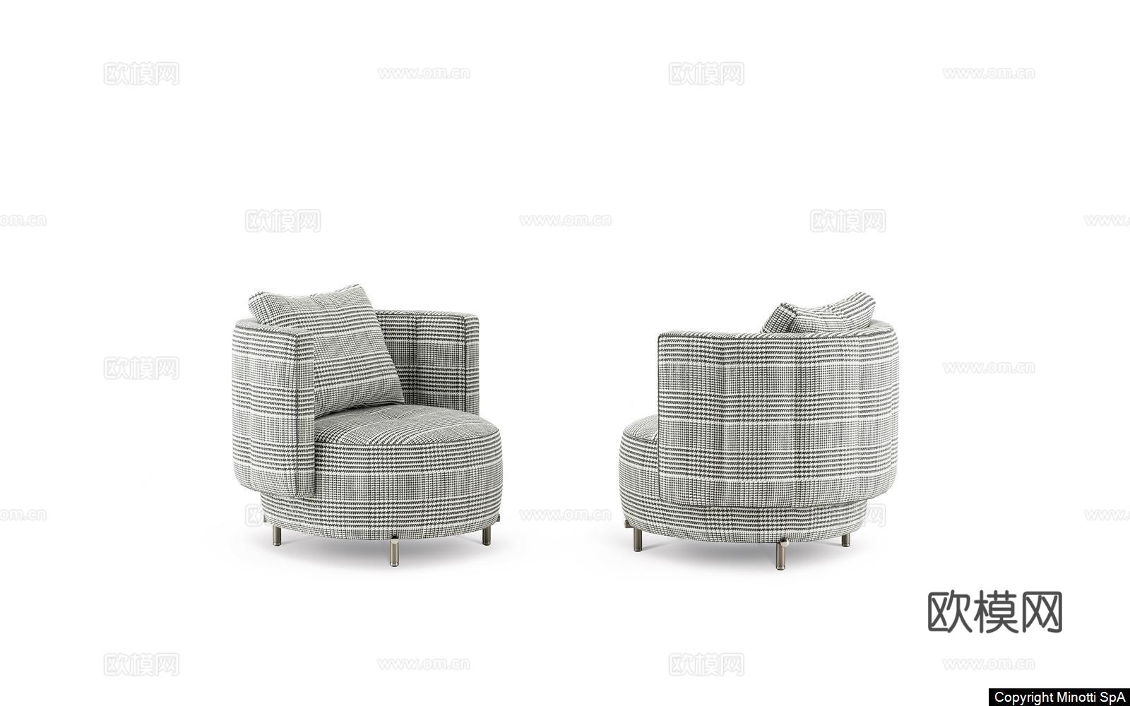 Minotti 意式单人沙发3d模型下载（渲染图4）